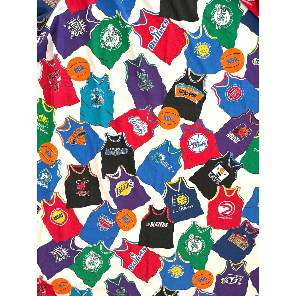 1990s NBA Flat Sheet and Pillowcase